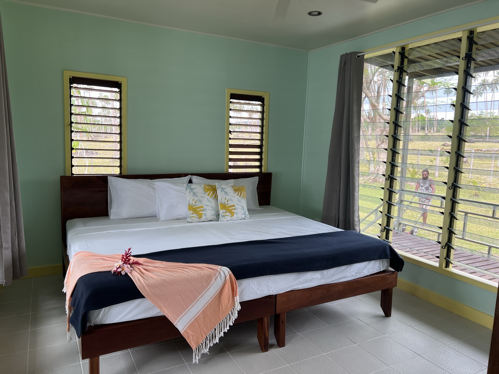 The Lapita Beach House at golden hour, open to the lagoon on Aore Island 4